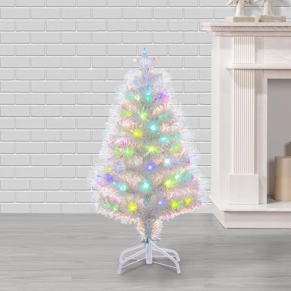 Little White House Decorated Fiber Optic Christmas Tree Pre-lit With LED Lights 