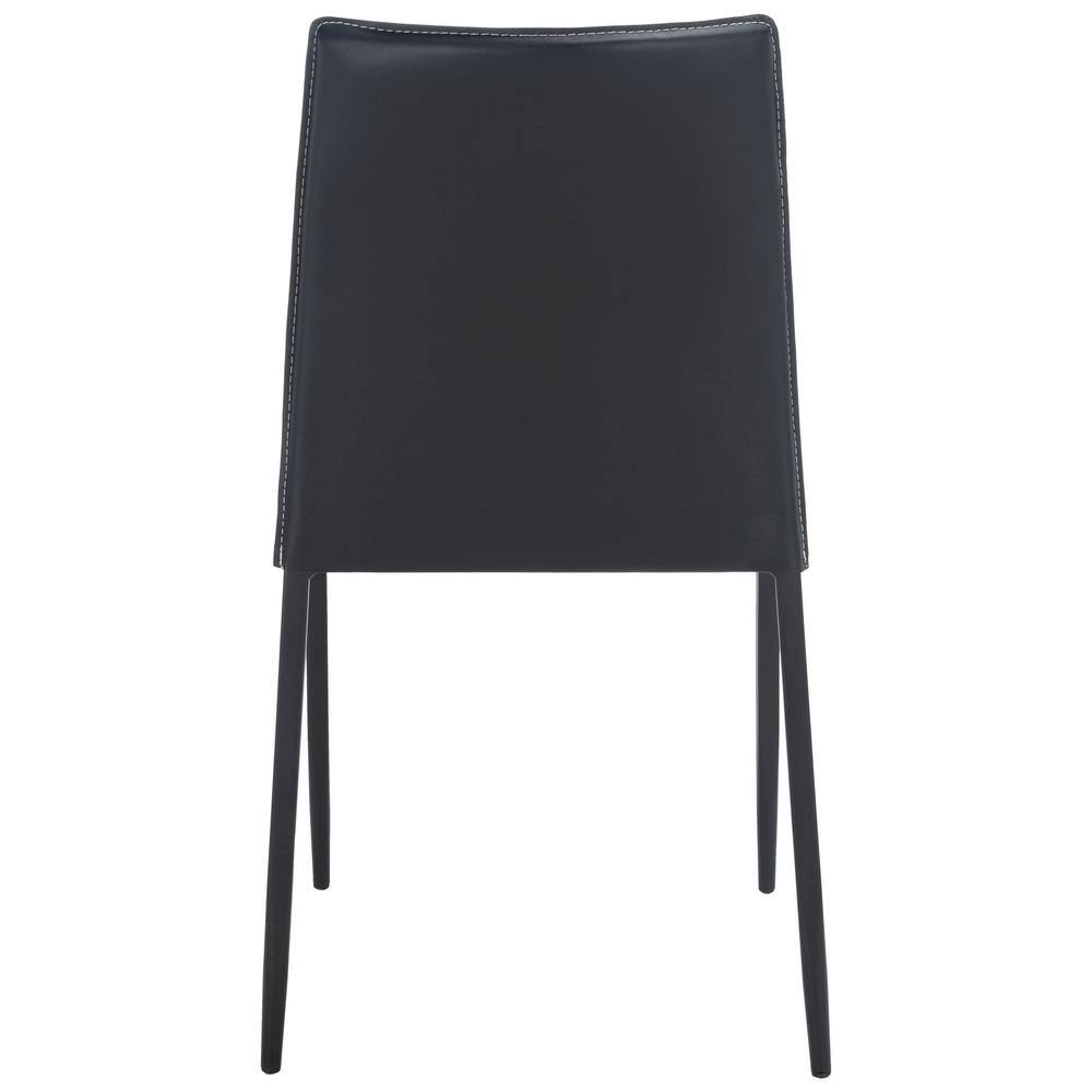 Cason Black Faux Leather Dining Side Chair Set with Steel Legs