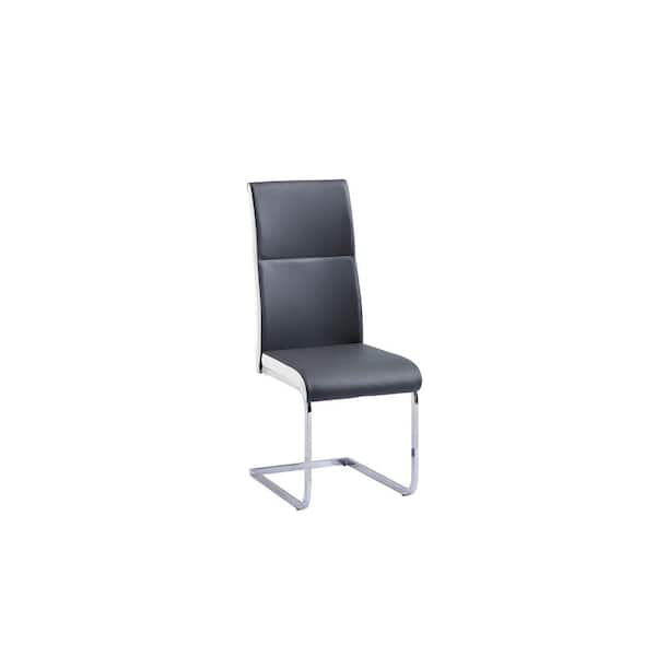 Best Master Furniture Margaid Grey Faux Leather Side Chairs (Set of 2)