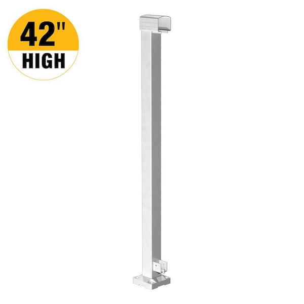 PEAK Aluminum Railing 42 in. H x 4 in. W White Aluminum Deck Railing End Post