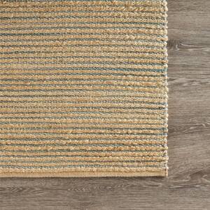 Classic Hand-Woven Indoor LR03378  Tan/Blue 7 ft. 9 in. x 9 ft. 9 in. Area Rug