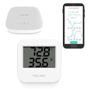 SwitchBot Thermometer & Hygrometer Plus, Smart Bluetooth Temperature  Humidity Sensor, 3 LCD Display, White, 2 Pack