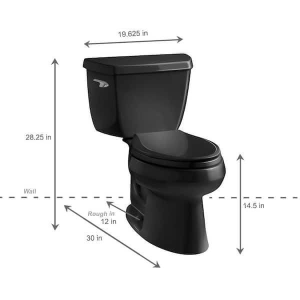 Wellworth Classic 2-Piece 1.28 GPF Single Flush Round Front Toilet with Class Five Flushing Technology in Black Wellworth Classic 2-Piece 1.28 GPF Single Flush Round Front Toilet with Class Five Flushing Technology in Black