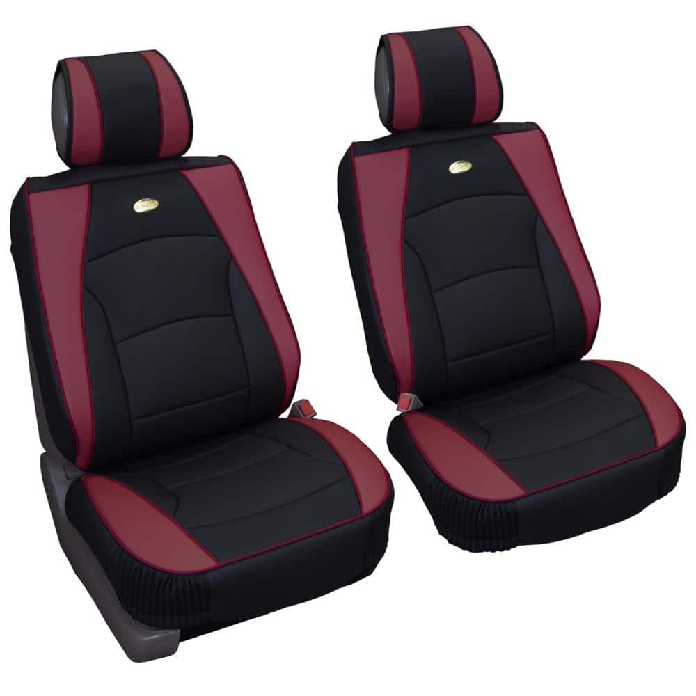 FH Group Ultra-Comfort Leatherette 47 in. x 23 in. x 1 in. Seat Cushions - Front Set, Red -  DMPU205102BRGND