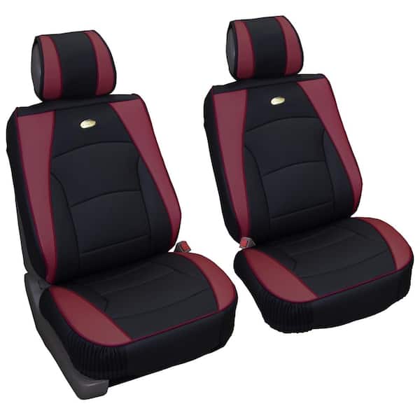 FH Group Ultra-Comfort Leatherette 47 in. x 23 in. x 1 in. Seat Cushions -  Front Set DMPU205102BURGUNDY - The Home Depot
