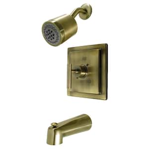 Manhattan Single Handle 2-Spray Tub and Shower Faucet 2 GPM with Pressure Balance in Antique Brass