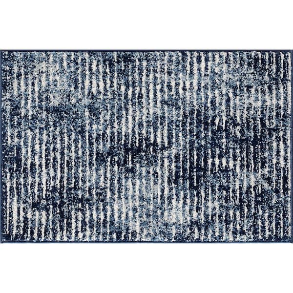 Tayse Rugs Maya Abstract Navy 2 ft. x 3 ft. Indoor Area Rug