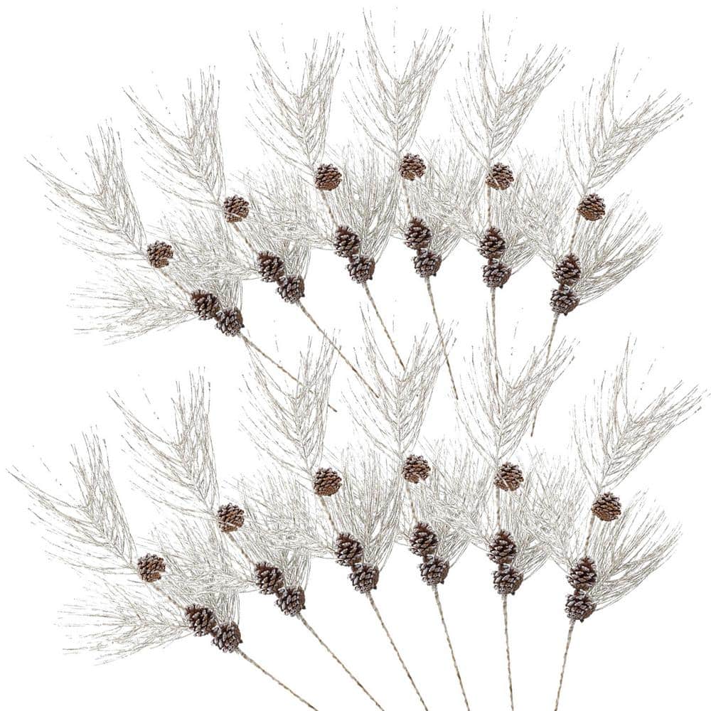 34.6" White and Green Faux Peony Floral Sprays - Set of 6