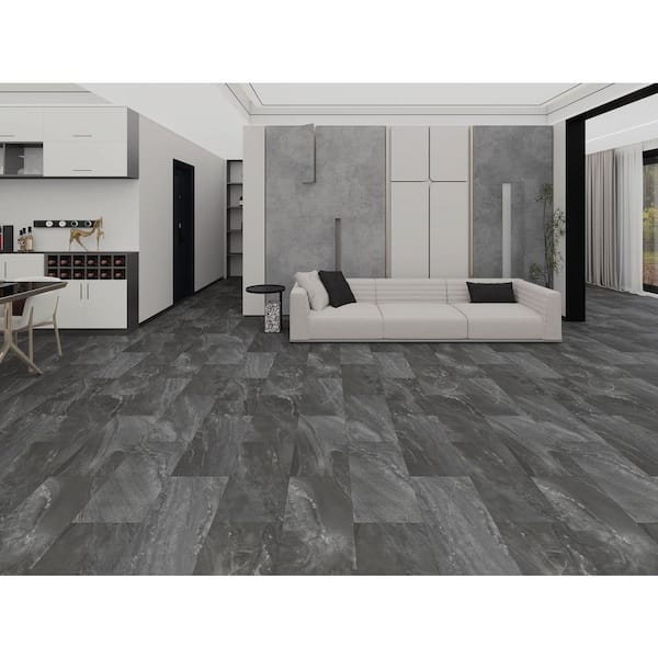 Buffington Marble 12 MIL x 12 in. W x 24 in. L Waterproof Click Lock Luxury Vinyl Flooring (20.02 sq. ft. / Case)