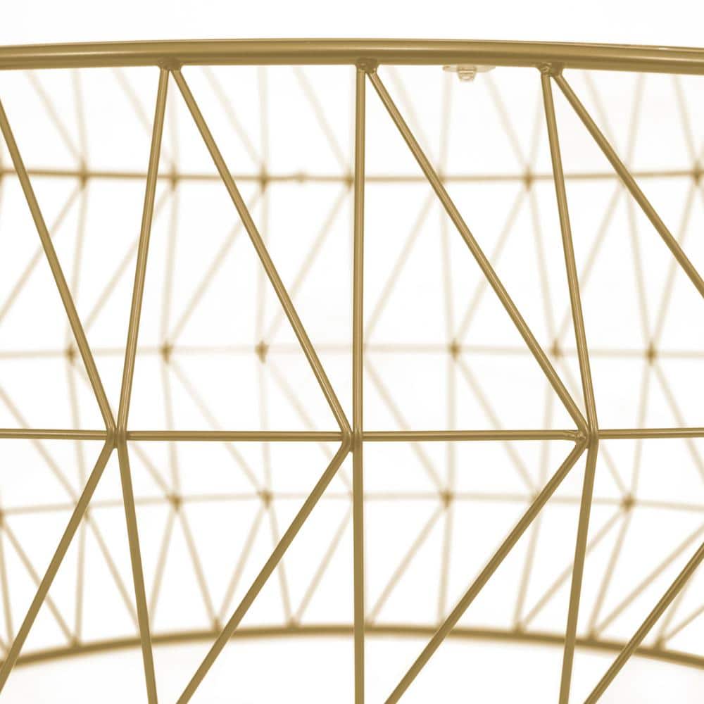 Modern Malibu 35" Round Glass Coffee Table with Geometric Gold Base