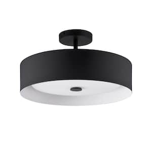 Lynch Black and White Semi Flush Mount Mount Ceiling Fixture