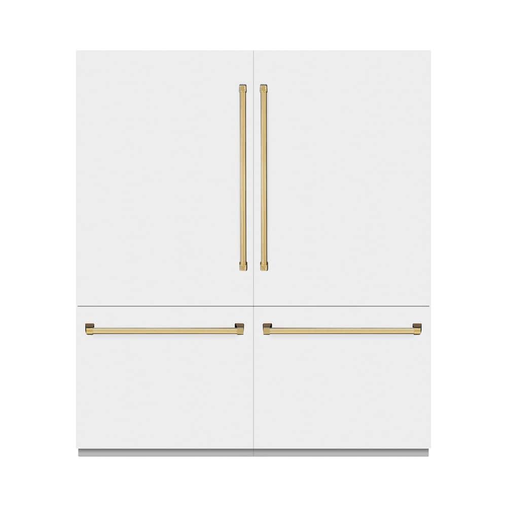 72 in. 39.6 cu. ft. Built-in Bottom Freezer Refrigerator w/ Water Dispensers in Matte White with Polished Gold Accents price history on PriceWatchPro