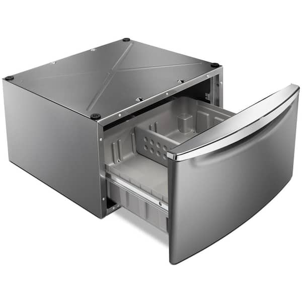 15.5 in. Metallic Slate Pedestal for Front Load Washer and Dryer with Storage