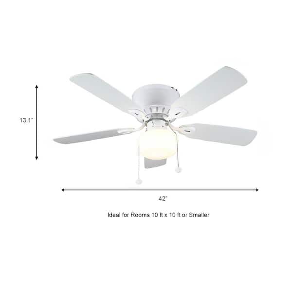 Kennesaw 42 In Led Indoor White Ceiling Fan With Light Kit Uc42v Wh Shc - Littleton 42 In Led Indoor White Ceiling Fan With Light