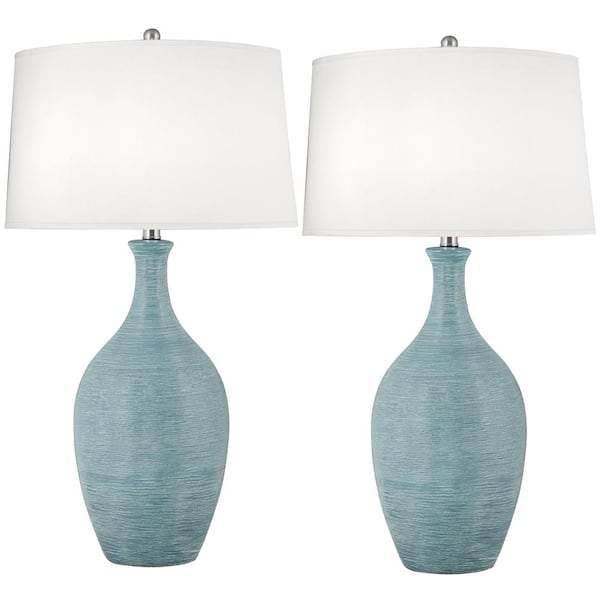 Spun Sky Blue Table Lamp Set, Set Of Two Ceramic Table Lamps