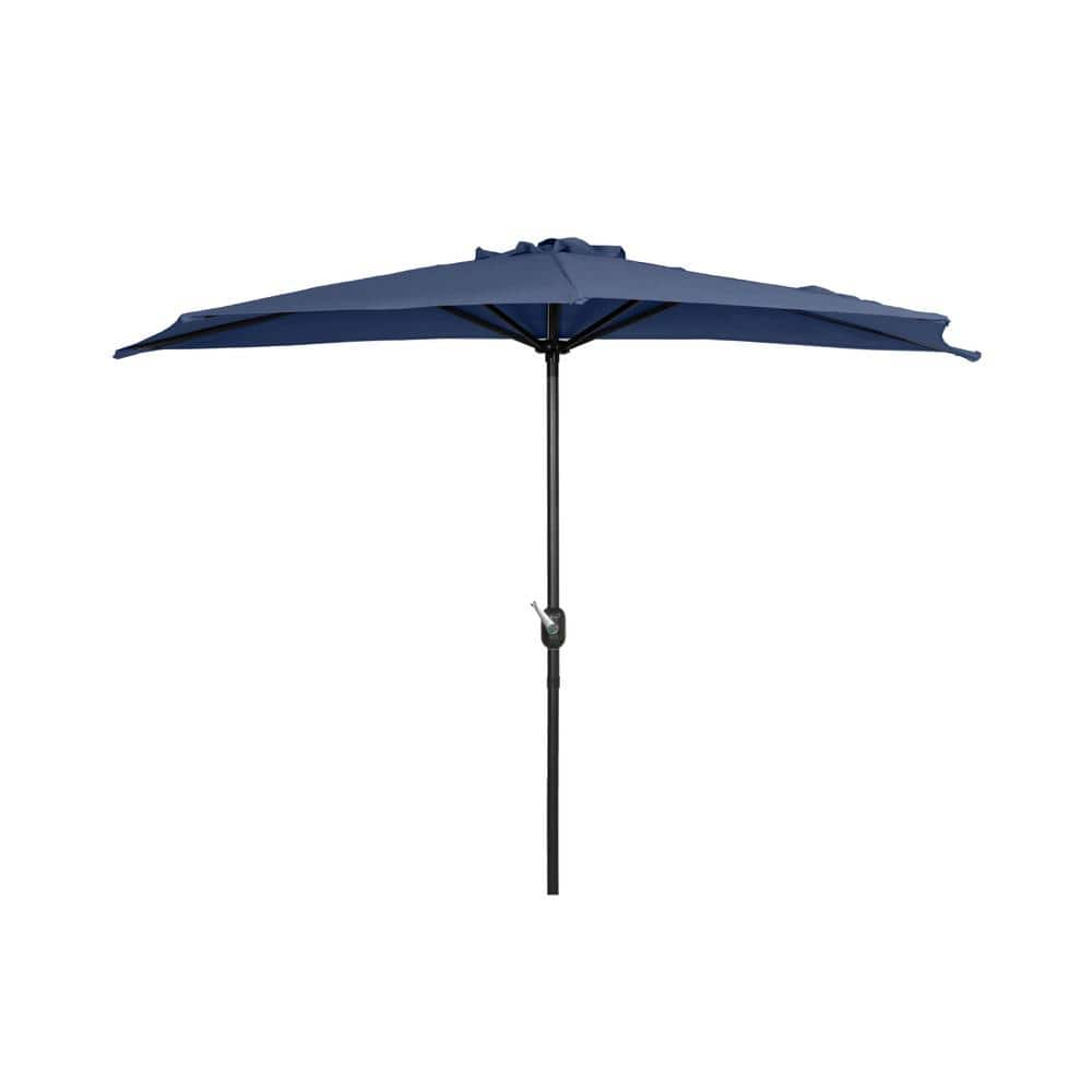 WESTIN OUTDOOR FIJI 9 ft. Market Half Patio Umbrella in Navy Blue ...