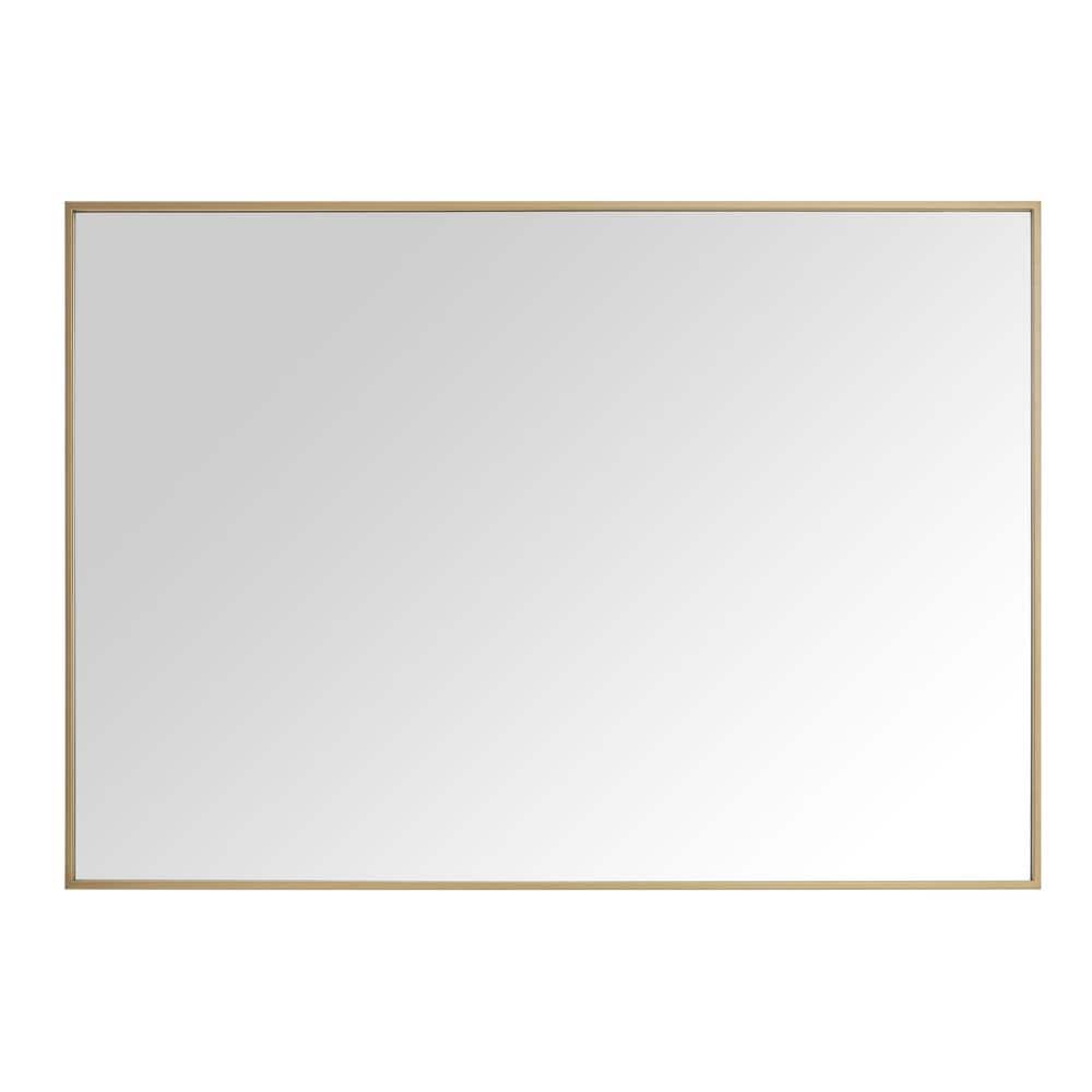 Medium Rectangular Brushed Gold Stainless Steel Bathroom Vanity Mirror