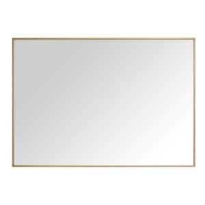 Sonoma 39 in. W x 27.5 in. H Rectangular Stainless Steel Framed Wall Bathroom Vanity Mirror in Brushed Gold