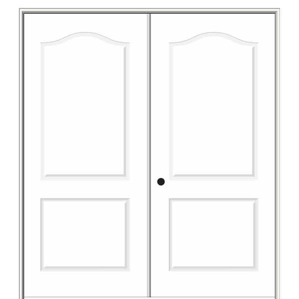 MMI Door 60 in. x 80 in. Smooth Princeton Right-Hand Active Solid Core Primed Molded Composite Double Prehung Interior Door