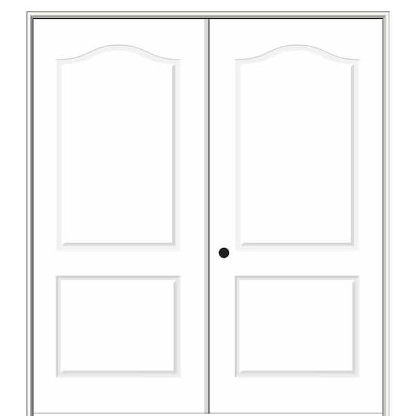 MMI Door 72 in. x 80 in. Smooth Princeton Right-Hand Active Solid Core Primed Molded Composite Double Prehung Interior Door