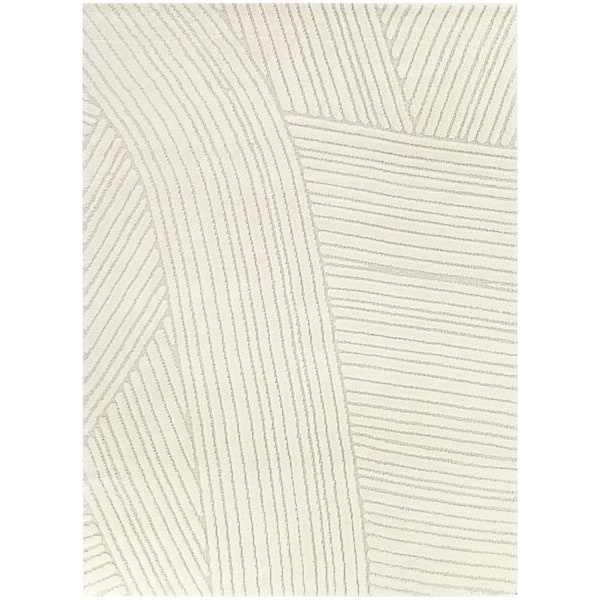 BALTA Jens Cream 5 ft. x 7 ft. Stripe Area Rug