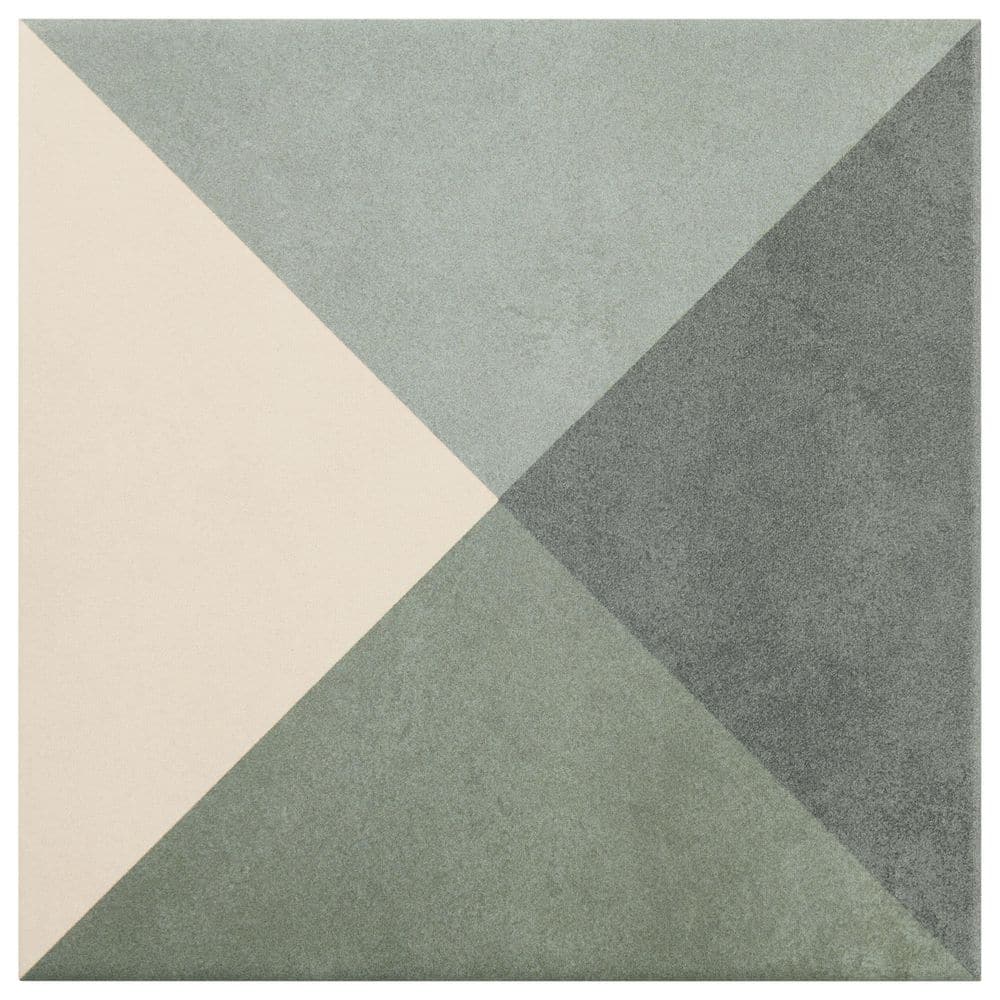 Elizabeth Sutton Cameo Cement Deco Meadow Green 7.87 in. x 0.34 in. Matte Porcelain Floor and Wall Tile Sample price history on PriceWatchPro