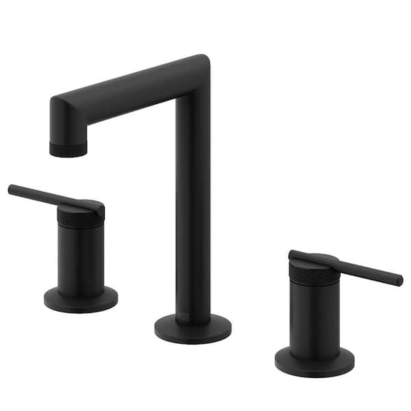 VIGO Sterling Two Handle Three-Hole Widespread Bathroom Faucet in Matte Black