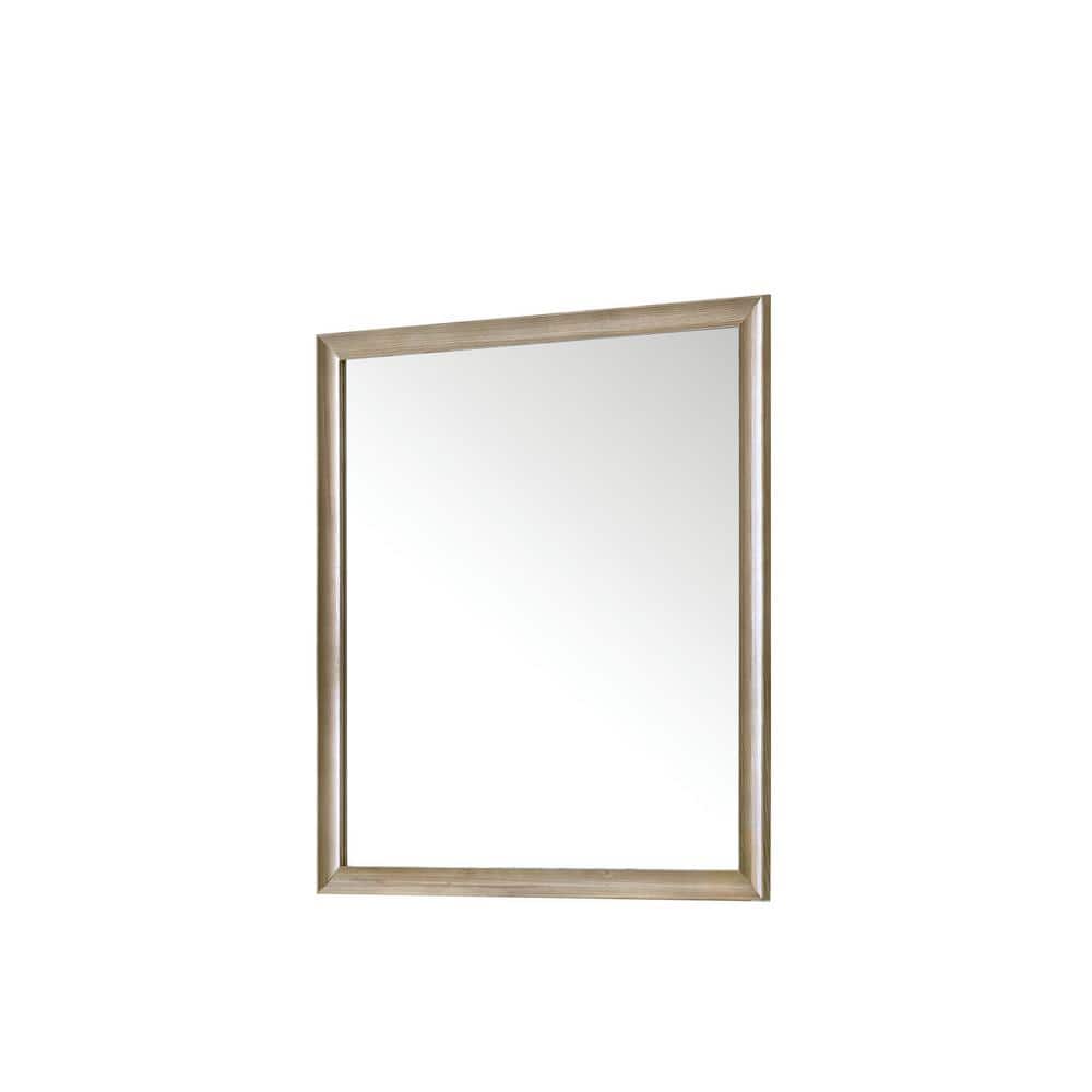 Natural Walnut Rectangular Wood Framed Mirror, 40" x 36"