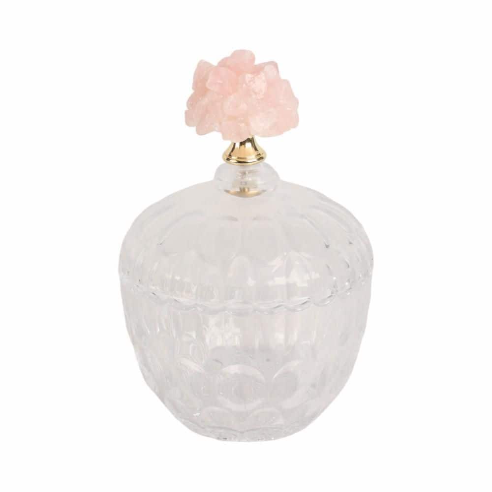 8 in. Pink/Clear Glass Bottle-Shaped