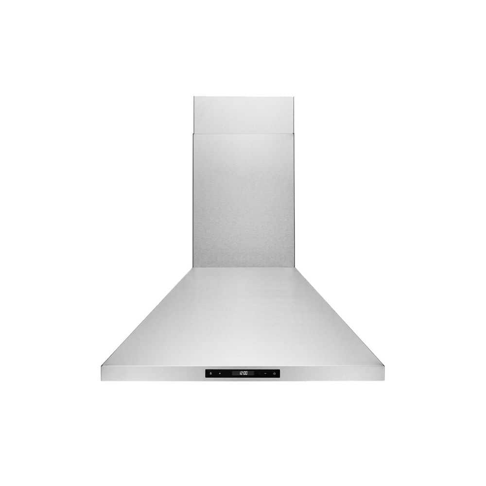 30 in. Convertible Wall Mount Range Hood with Changeable LED Touch Control Baffle Filters in Stainless Steel
