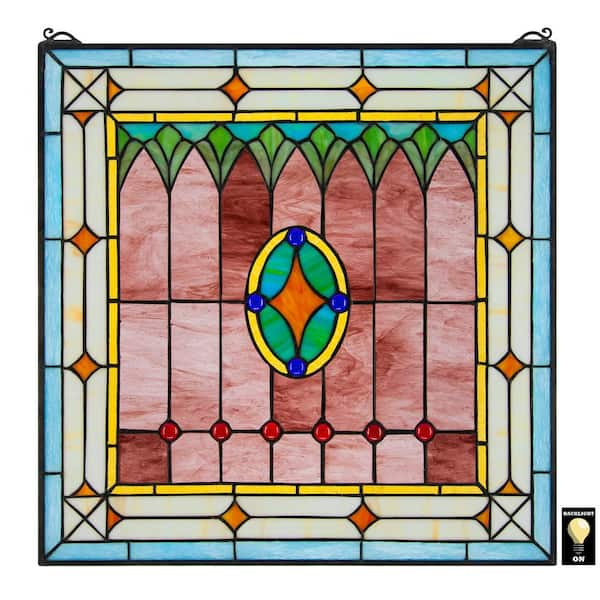Design Toscano Craftsman Tiffany-Style Stained Glass Window Panel