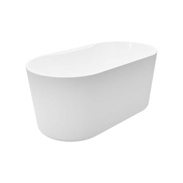 Coral 56 in. Acrylic Freestanding Flatbottom Non-Whirlpool Bathtub in White No Faucet Coral 56 in. Acrylic Freestanding Flatbottom Non-Whirlpool Bathtub in White No Faucet