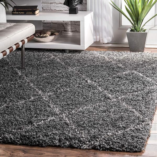 Shanna Easy Shag Gray 5 ft. x 8 ft. Area Rug
