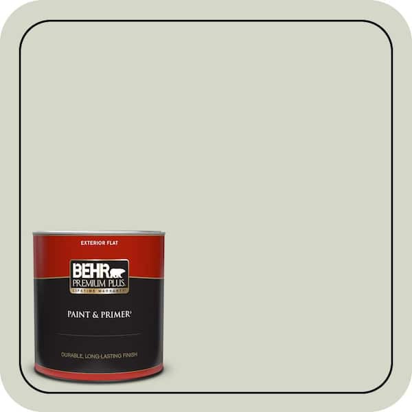 BEHR PREMIUM PLUS 1 qt. #QE-33 Natural Spring Flat Exterior Paint & Primer