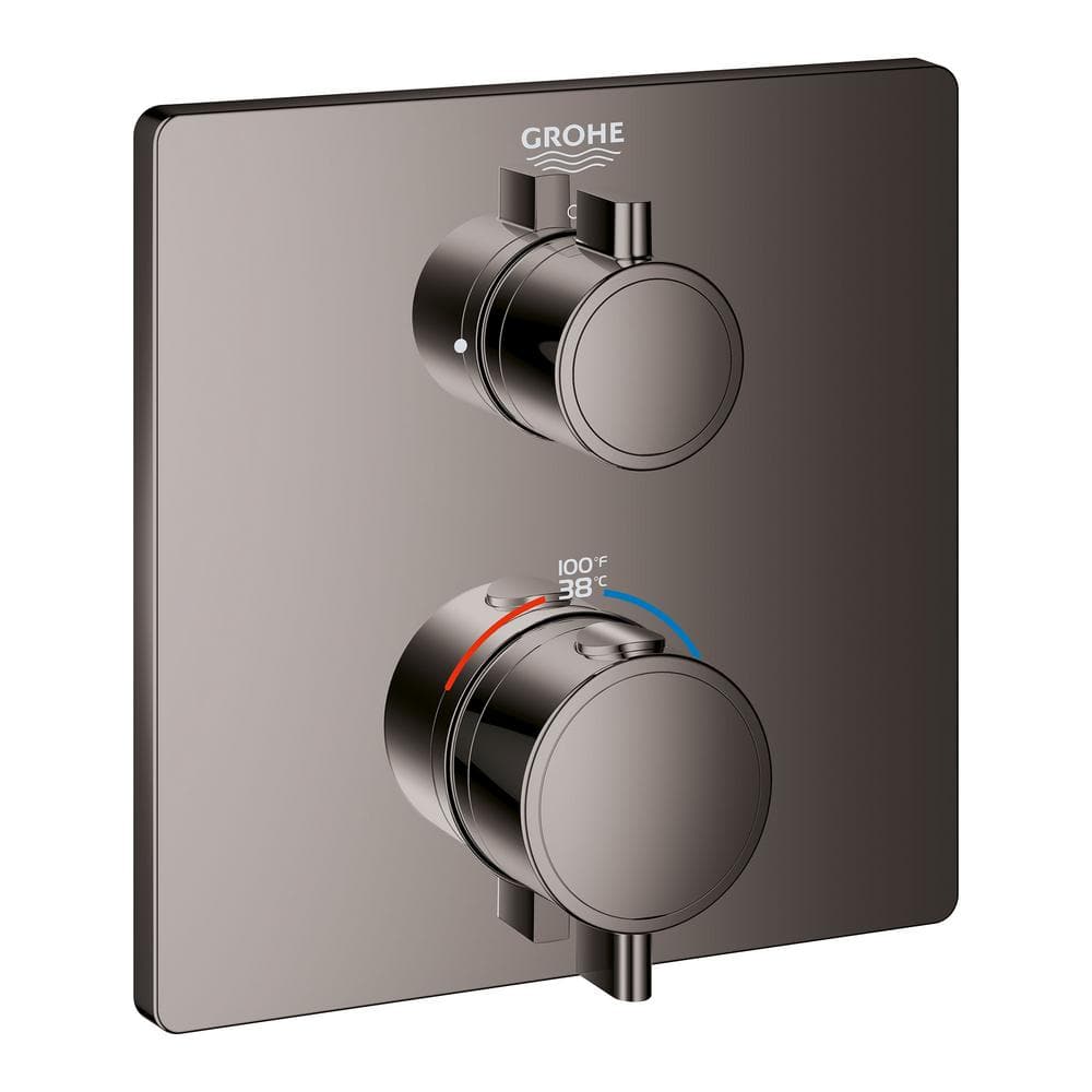 GROHE Grohtherm Dual Function Thermostatic Square 2Handle Trim Kit in