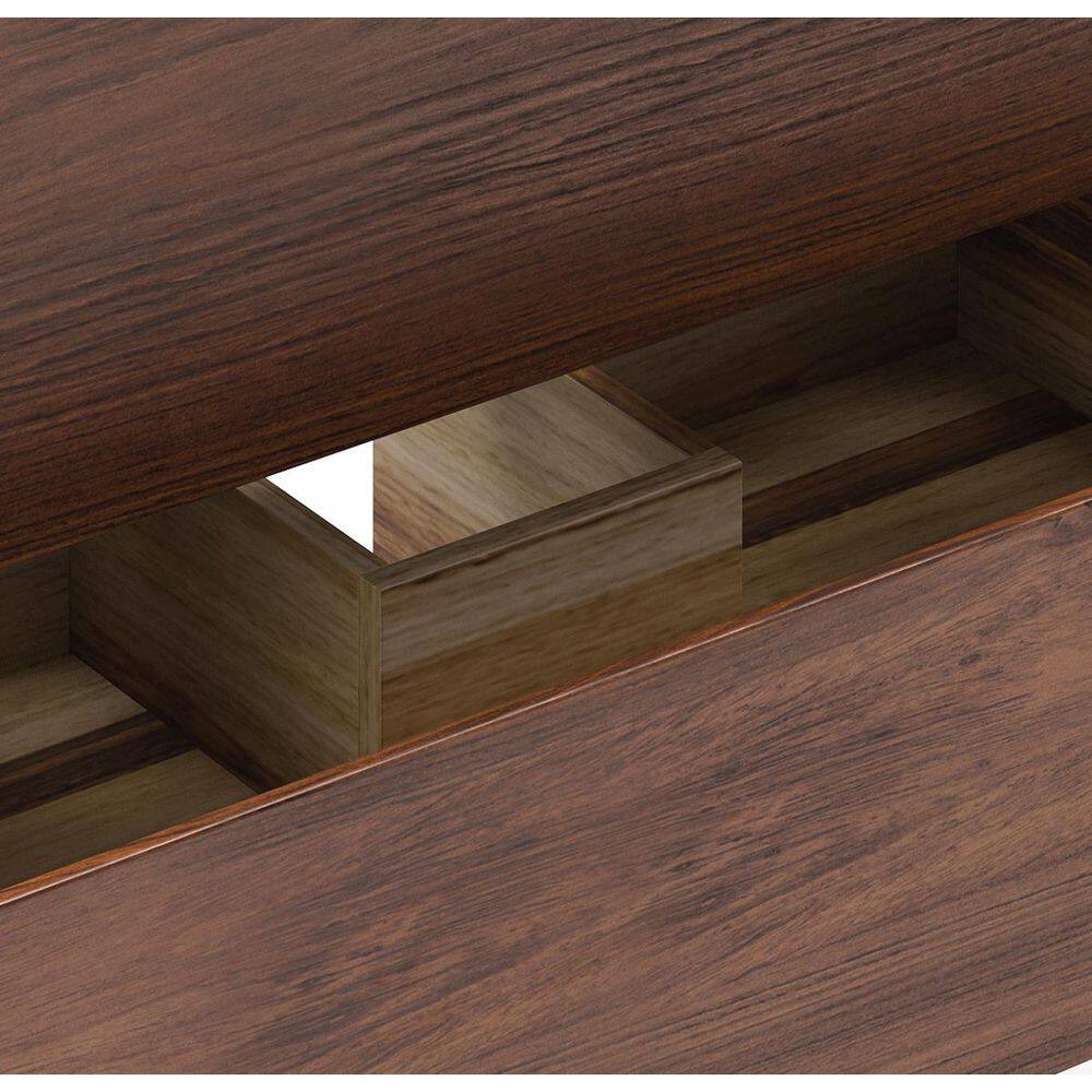 Warm Walnut 35" Wall Mount Single Sink Vanity Base with Engineered Wood