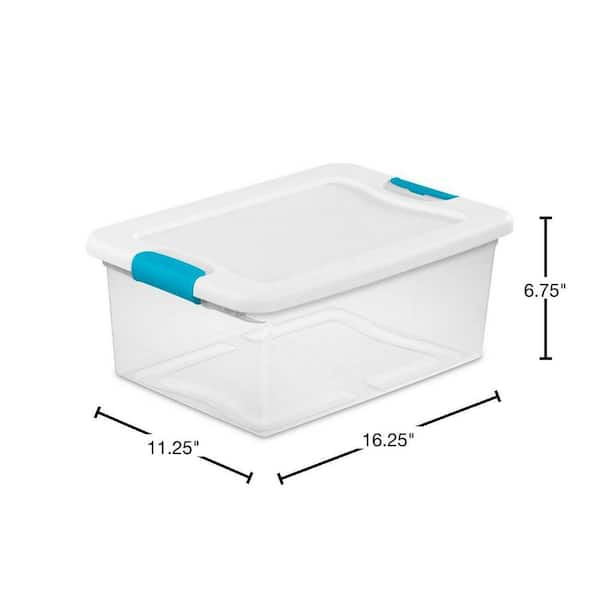 Sterilite 15 Qt. Plastic Stackable Storage Container Tote with Lid