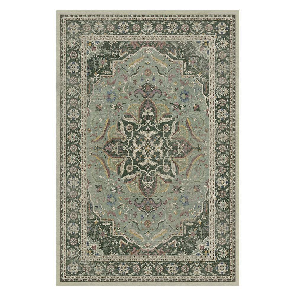 Samar Machine Washable Green 6 ft. x 9 ft. Medallion Indoor Area Rug price history on PriceWatchPro