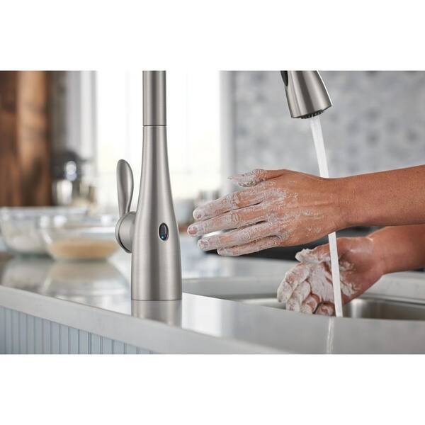 Arbor Touchless Single-Handle Pull-Down Sprayer Kitchen Faucet with MotionSense Wave in Spot Resist Stainless Arbor Touchless Single-Handle Pull-Down Sprayer Kitchen Faucet with MotionSense Wave in Spot Resist Stainless