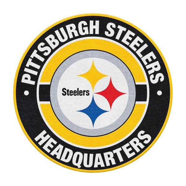 Pittsburgh Steelers Headquarters Blue 5 ft. Classic Tufted Logo Round Indoor Area Rug