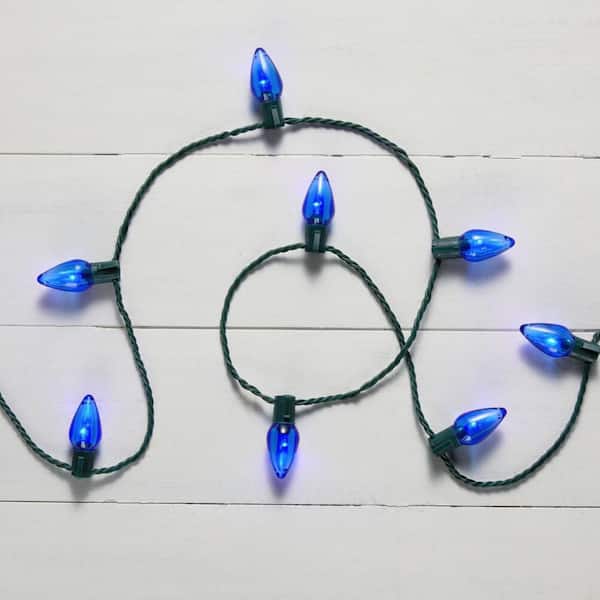 25 Blue Steady Lit Super Bright C9 LED String Lights