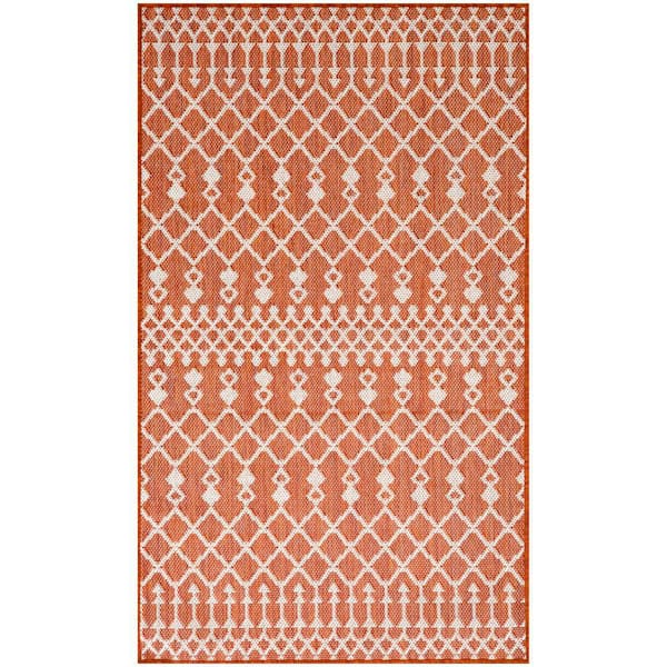 Positano Terracotta 2 ft. x 3 ft. Moroccan Contemporary Area Rug