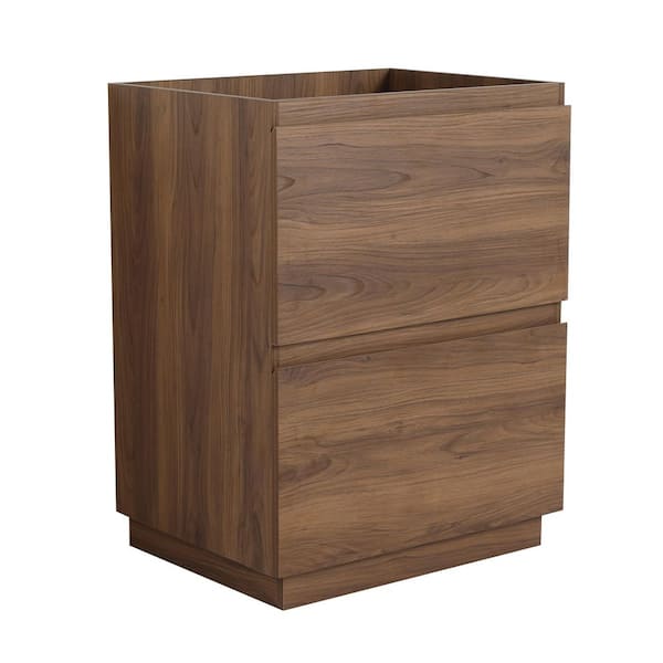 Camden 23.23 in. W Modern Freestanding Bath Vanity Cabinet without Top in Brown with Double Drawer