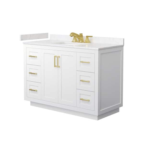Miranda 48 in. Single Freestanding White Bath Vanity with Carrara Cultured Marble Top