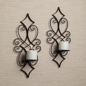 White Candle Sconces Wall Decor Set of 2 Handmade Wall Sconce