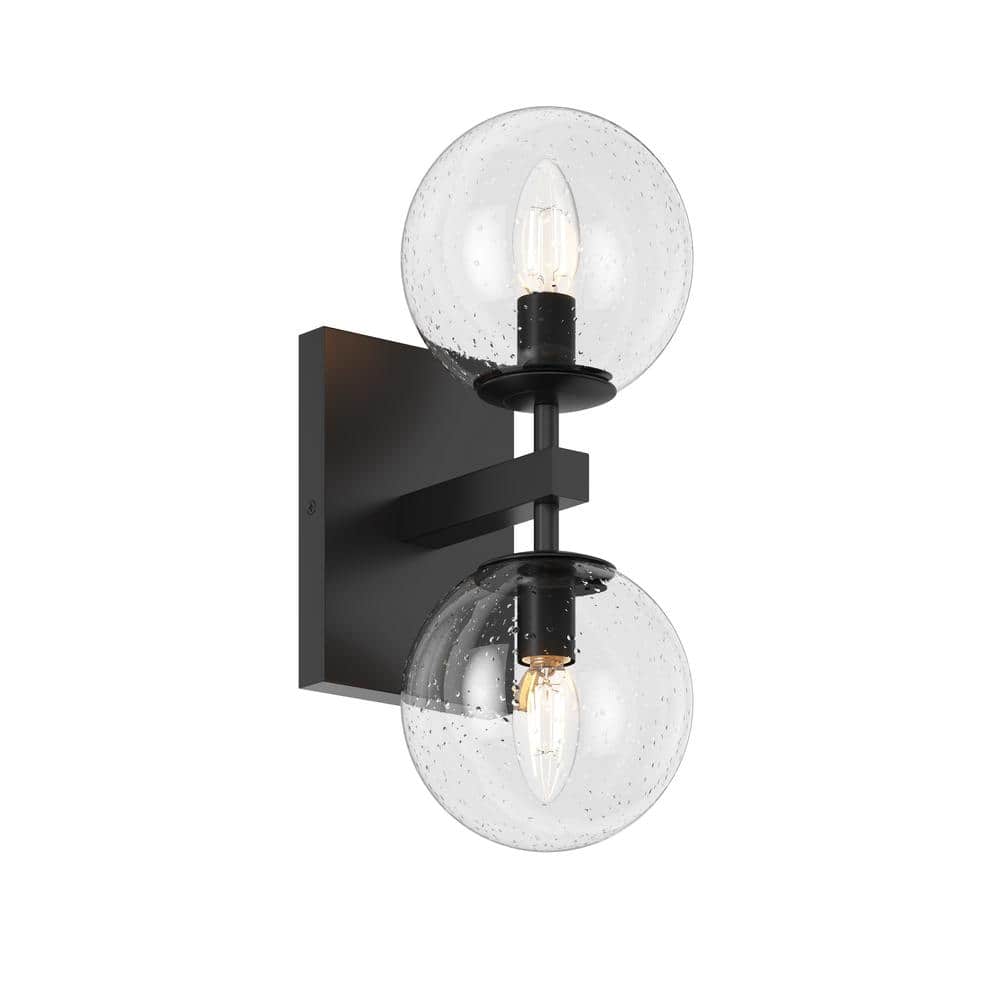Modern 5.9 in. 2-Light Black Bathroom Wall Sconces Industrial Vanity Lights