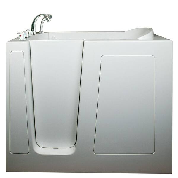 Ella Deep 4.58 ft. x 30 in. Walk-In Air and Hydrotherapy Massage Bathtub in White with Left Drain/Door