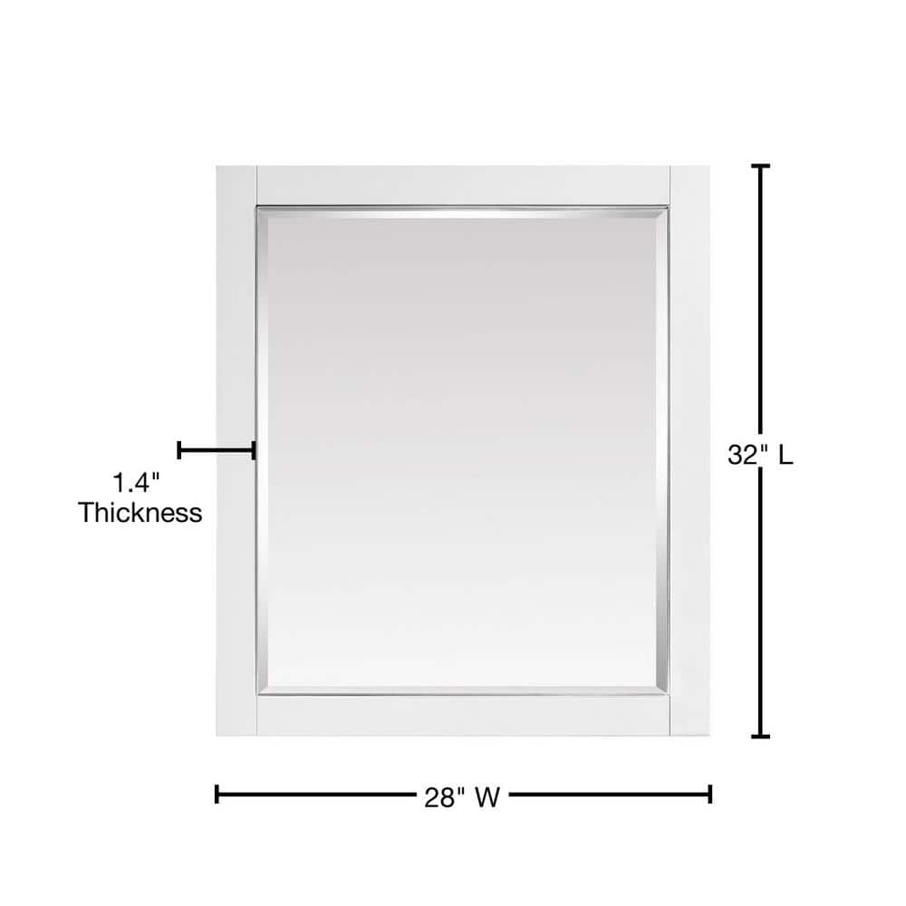 Matte Gold 32" x 28" Rectangular Wood Bathroom Vanity Mirror
