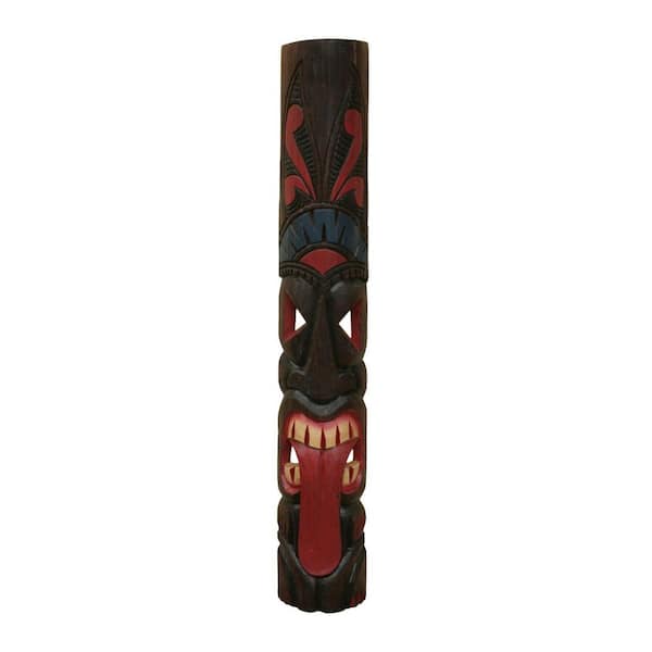 40 in. Tiki Mask Classic Tahitian Tongue Garden Statue Decoration