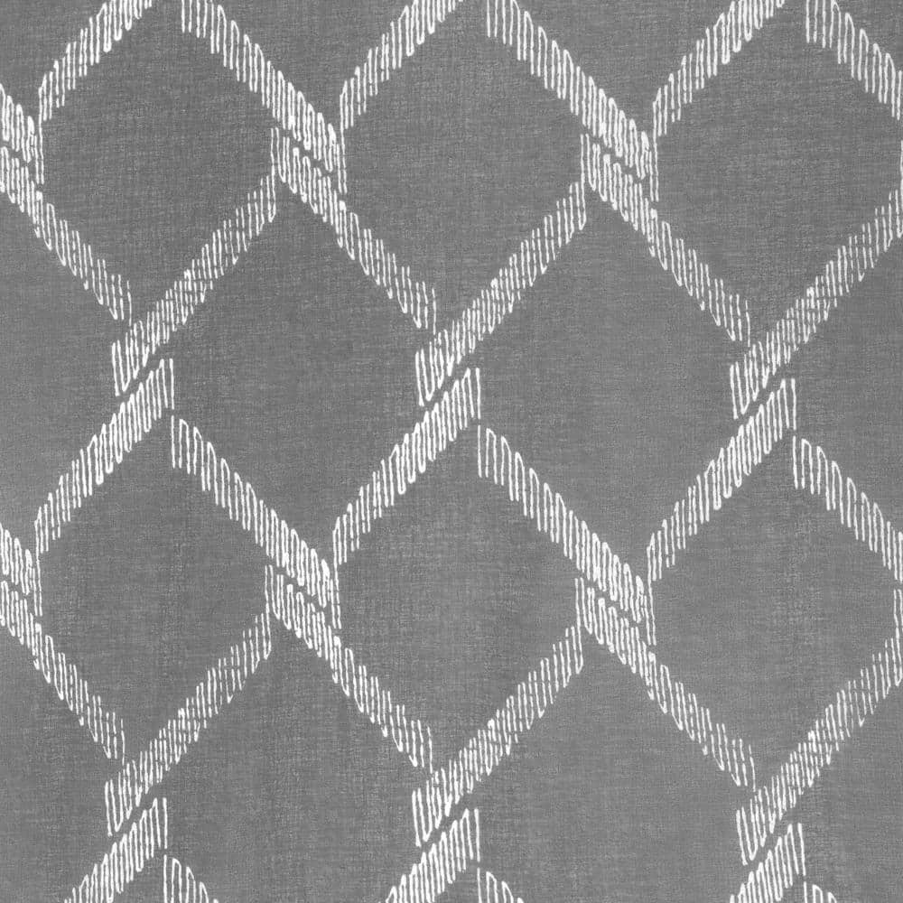 Gray Polyester Light Filtering Rod Pocket Curtain Panel, 52 x 63